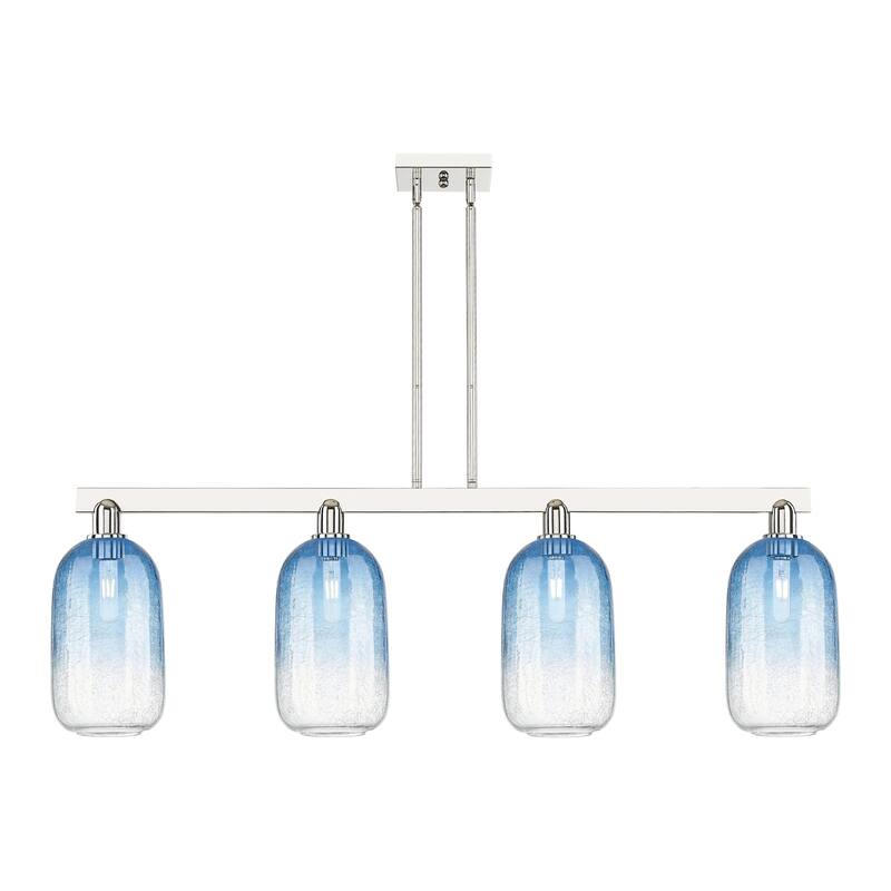 Innovations Lighting 716-4I-16-48 Brookhaven Cloche Linear Brookhaven - Polished Nickel / Sapphire Blue