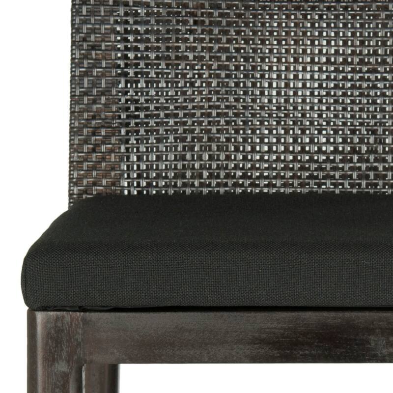 SAFAVIEH Cune 28.8 Inch Woven Dining Darin Black/ Black Cushion Bar Stool - 15.8" x 20.5" x 38.8" - 16Wx21Dx39H