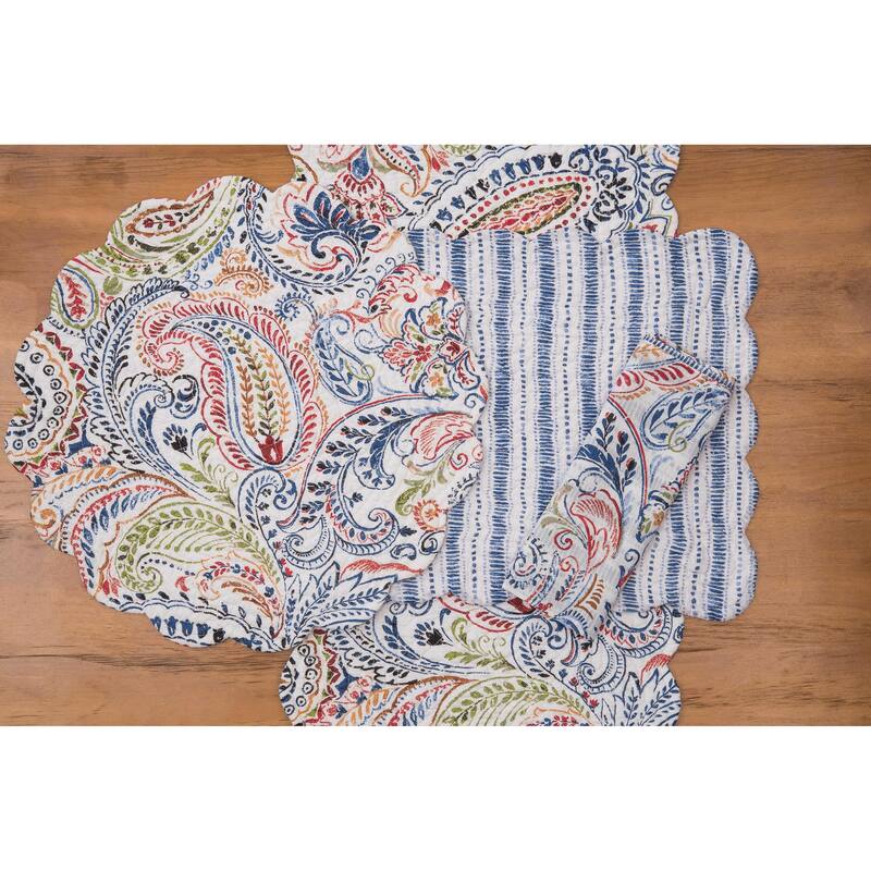 Payton Paisley Placemats Set of 6, 13" x 19" - Multicolored