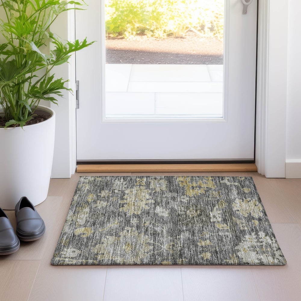 Machine Washable Indoor/ Outdoor Vintage Traditional Chantille Rug