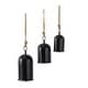 preview thumbnail 46 of 77, Gold, Gray, Bronze, Black or Red Metal Tibetan Inspired Decorative Cow Bells with Jute Hanging Rope (Set of 3)