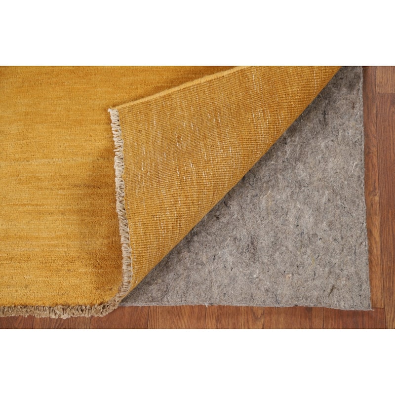 Yellow Gold Gabbeh Modern Foyer Rug Handmade Wool Carpet - 2'9"x 4'1"
