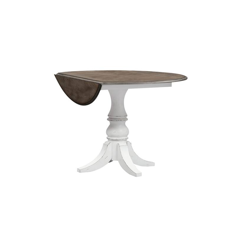 Magnolia Manor Antique White Weathered Bark Drop Leaf Table