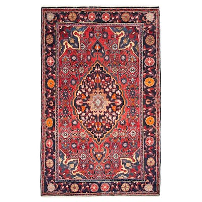 ECARPETGALLERY Hand-knotted Anatolian Vintage Red Wool Rug - 4'2 x 6'8
