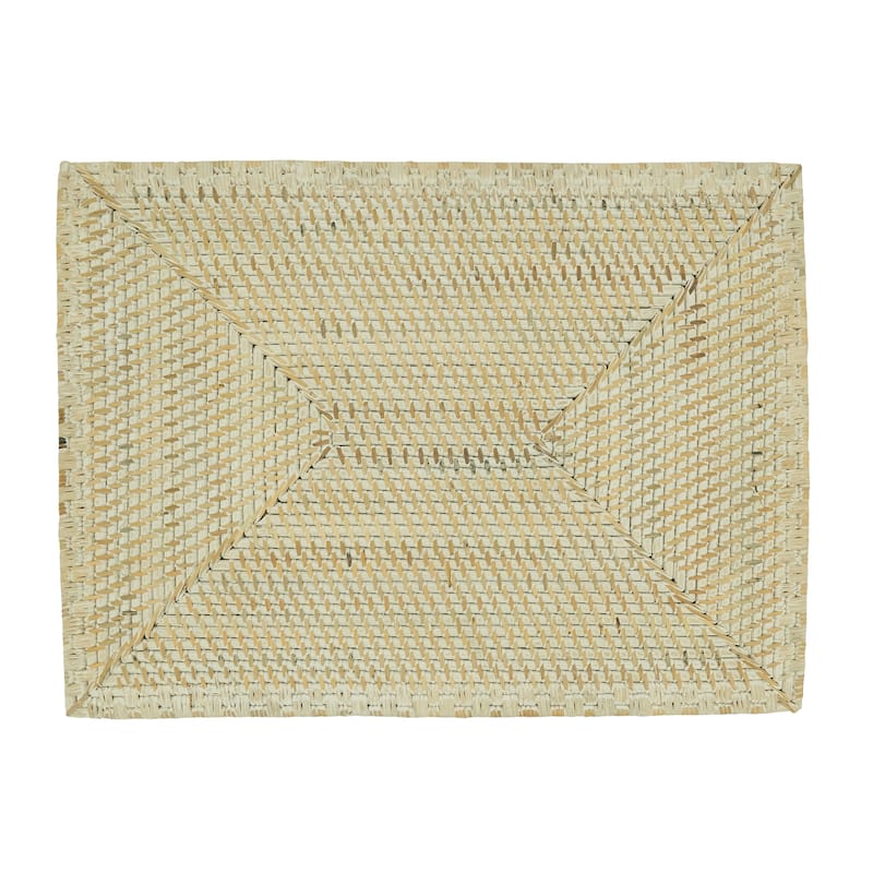 Rattan Placemats With Woven Design (Set of 4)