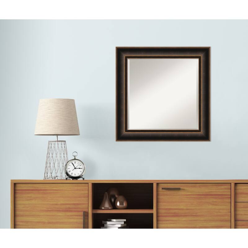 Villa Oil Rubbed Bronze Beveled Wood Framed Wall Mirror - Villa Oil Rubbed Bronze