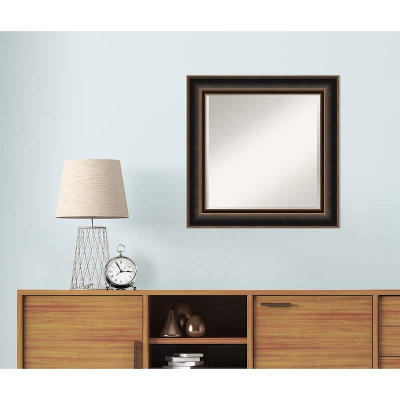 Villa Oil Rubbed Bronze Beveled Wood Framed Wall Mirror Villa Oil