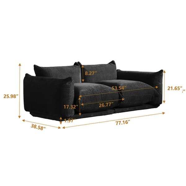 dimension image slide 4 of 5, Living Room Furniture Love Seat Sofa Double Seat Sofa