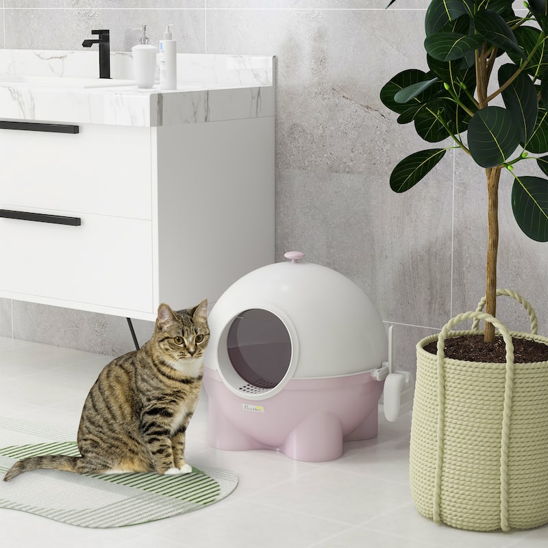 PawHut Hooded Cat Litter Box