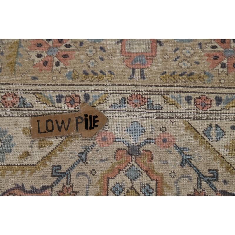 Geometric Tabriz Persian Area Rug Hand-Knotted Bedroom Wool Carpet - 6'7"x 9'5"