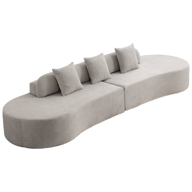 Modern Curved Combination Sofa,Terrycloth Fabric Sofa, Minimalist Sofa