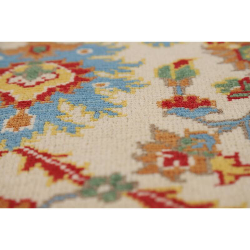 Floral Kazak Oriental Foyer Rug Traditional Hand-Knotted Wool Carpet - 2'0" x 3'0"