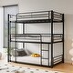 preview thumbnail 2 of 11, Twin Over Twin Over Twin Metal Triple Bunk Bed with Two Attached Ladders