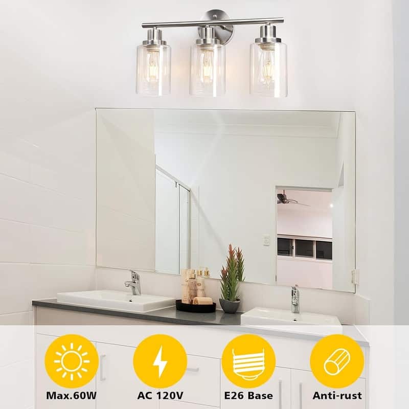 Modern Bathroom Light Fixtures, 3 Light Vanity Lights