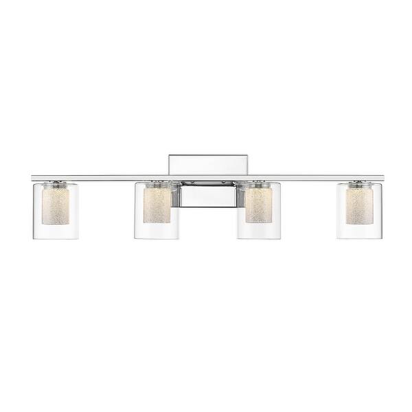 Shop Ove Decors Avery 4 Light Led Vanity Fixture In Chrome 29 94 W X 5 88 L X 7 69 H In Overstock 30925659