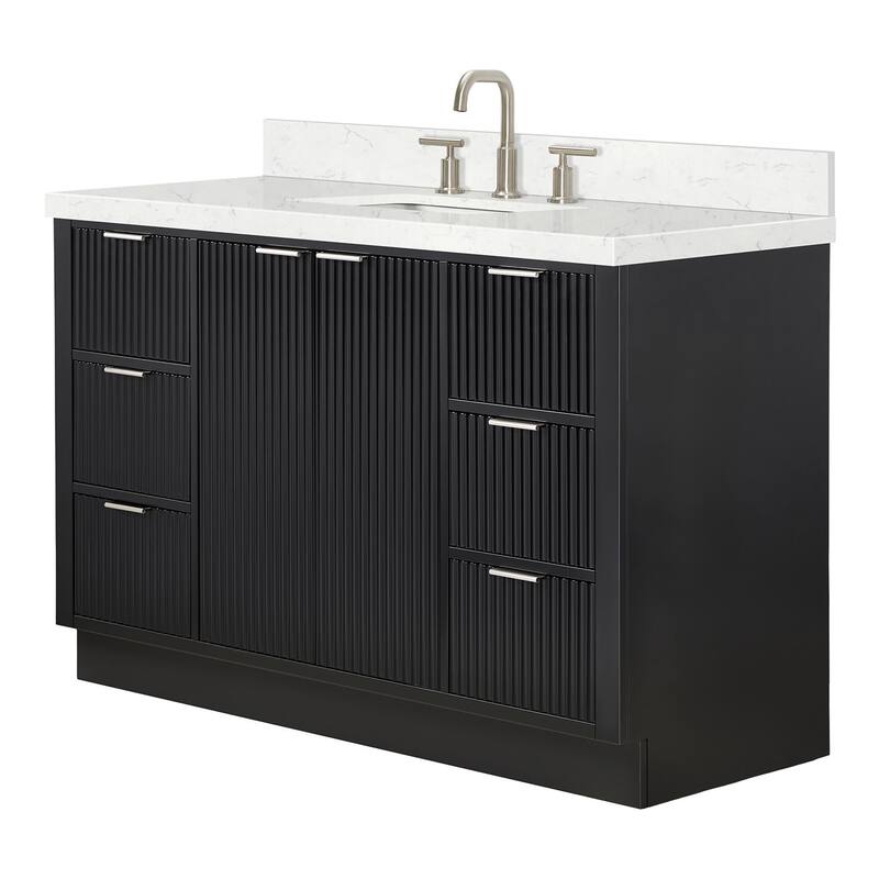 Ariel P54CQRVO Milan 54" Free Standing Single Basin Vanity Set with