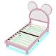 preview thumbnail 19 of 24, Twin/Full Size Upholstered Platform Bed with Cartoon Ears Shaped Headboard and LED Light, Modern Bed Frame with Support Legs