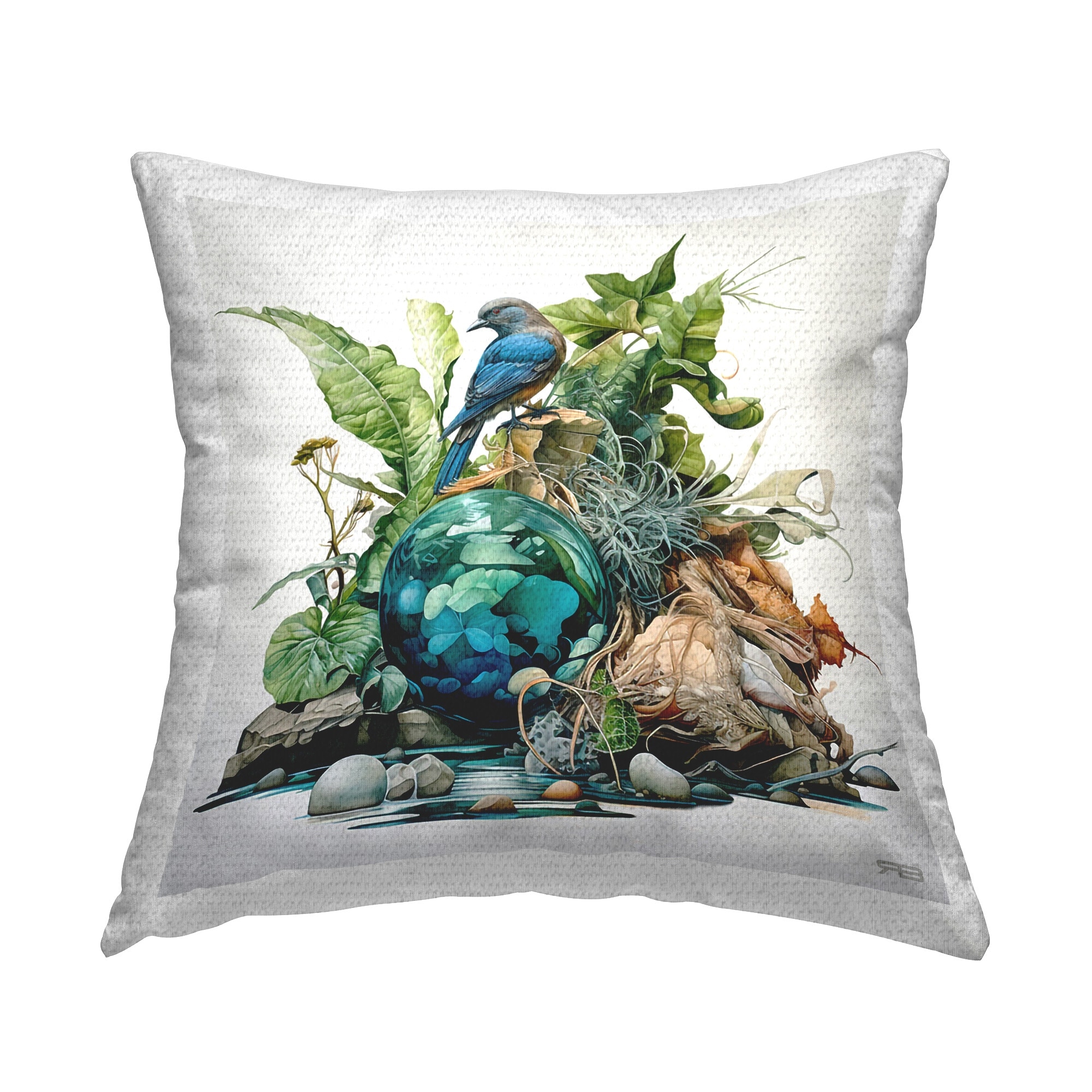 Stupell Glass Jar & Botanicals Printed Outdoor Throw Pillow Design by RB