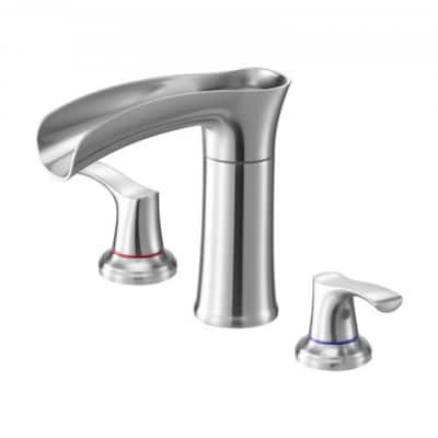 Zinc Alloy Deck Mount Roman Bathtub Faucet with Dual Handles and Drip-Free 3-Hole Installation - 6.30” x 2.24” x 8.86”