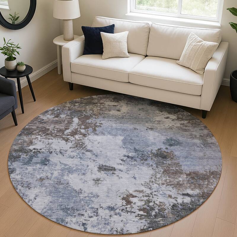 Machine Washable Indoor/ Outdoor Casual Contemporary Chantille Rug