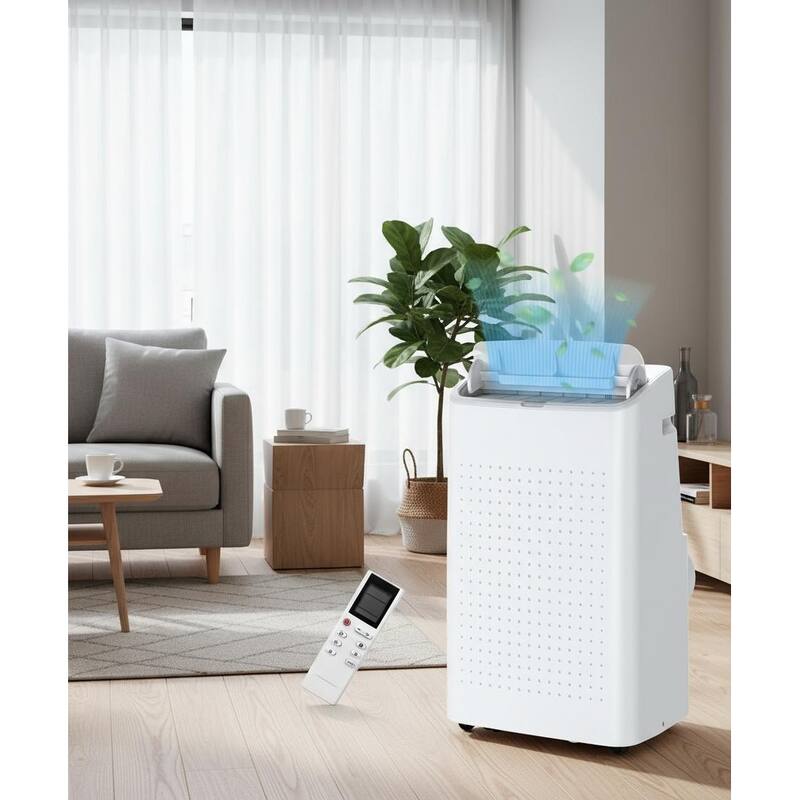15,000 BTU Portable Air Conditioner, with Dehumidifier, Fast Cooling to 850 Sq.Ft. - White