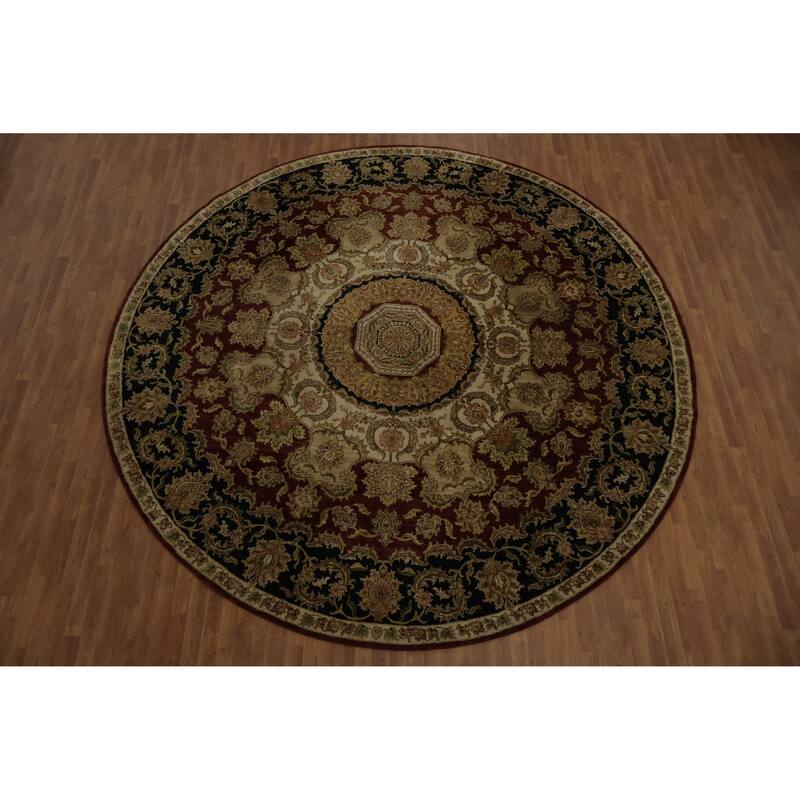 Hand Knotted Oriental 100% Wool Carpet Traditional Floral Beige & Ivories Agra Area Rug - 12' 1'' X 11' 10''