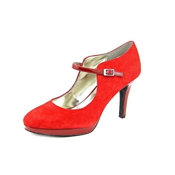 Alfani Womens SYSSY Suede Round Toe Ankle Strap Mary Jane Pumps