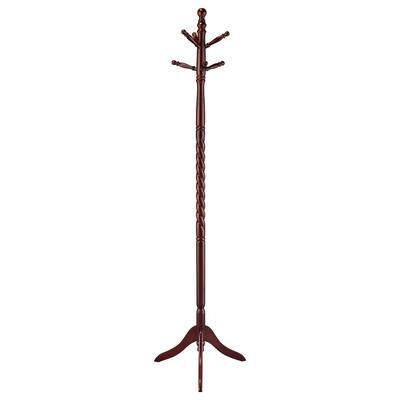 Riona 6 Hook Freestanding Wood Coat Rack Hat Hanger Merlot