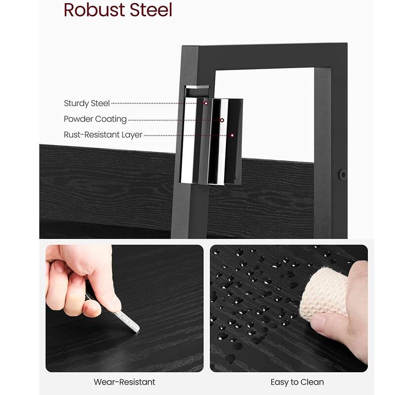 Bookshelf, Ladder Shelf 5-Tier, Freestanding Storage Shelves, Rustic Brown and Black - 11.8”D x 13.3”W x 66.9”H