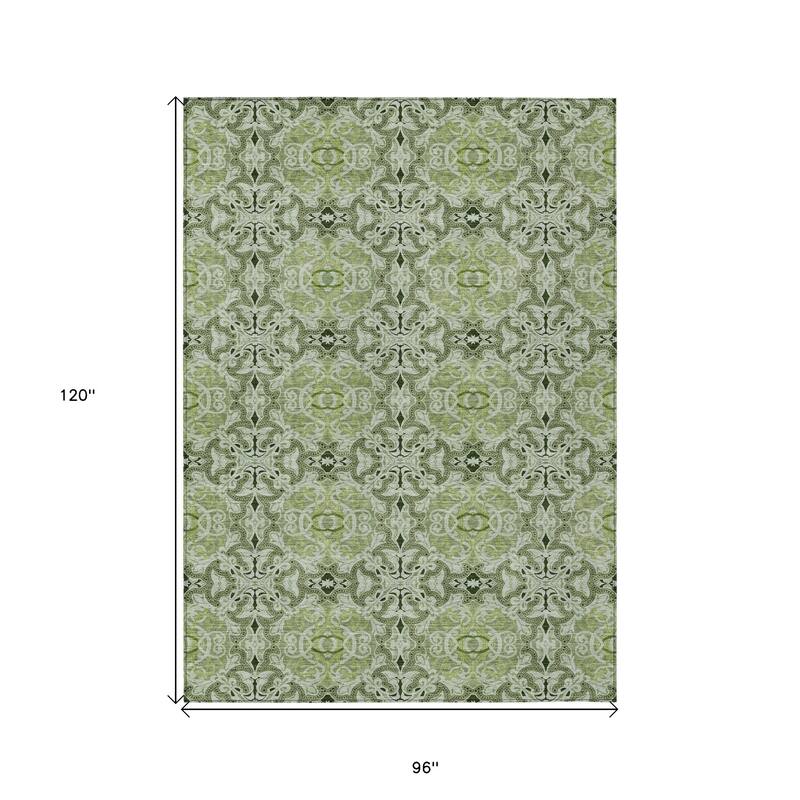 HomeRoots Medallion Transitional Rectangle Outdoor Rug