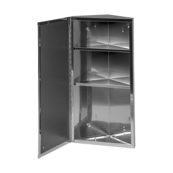 Shop Corner Wall Mount Mirror Medicine Cabinet Polished Stainless