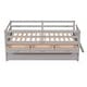 preview thumbnail 6 of 15, Elegant Low Loft Bed Twin Size with Trundle, Full Safety Fence, Climbing ladder and Storage Drawers, Solid & Sturdy, Grey