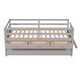 preview thumbnail 5 of 14, Functional Design Low Loft Bed with Safety Fence, Climbing ladder, Storage Drawers and Trundle Bed, Grey