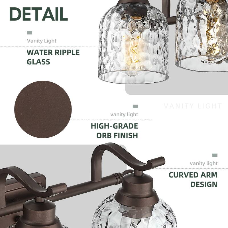 Modern 3/4-Light Bathroom Vanity Light