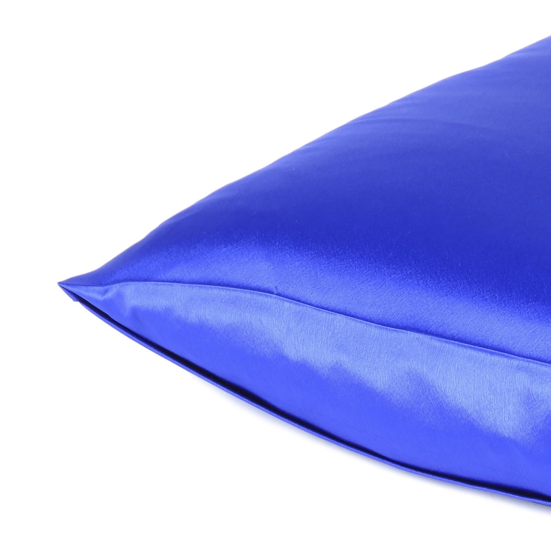 HomeRoots Royal Blue Dreamy Set Of 2 Silky Satin King Pillowcases