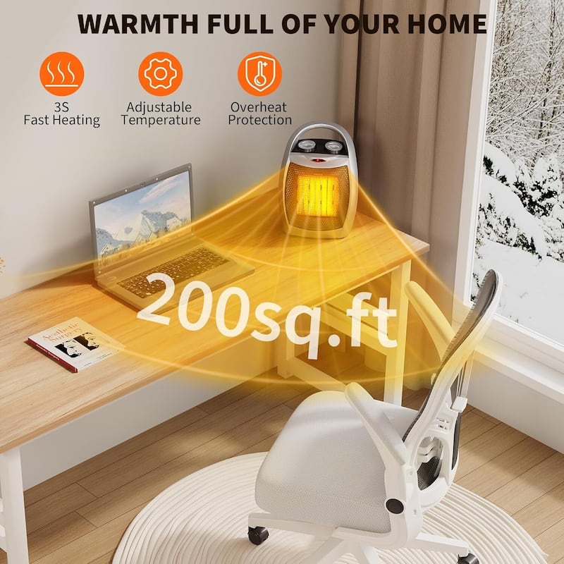 PTC Fast Heating Portable Electric Space Heater for Small Space