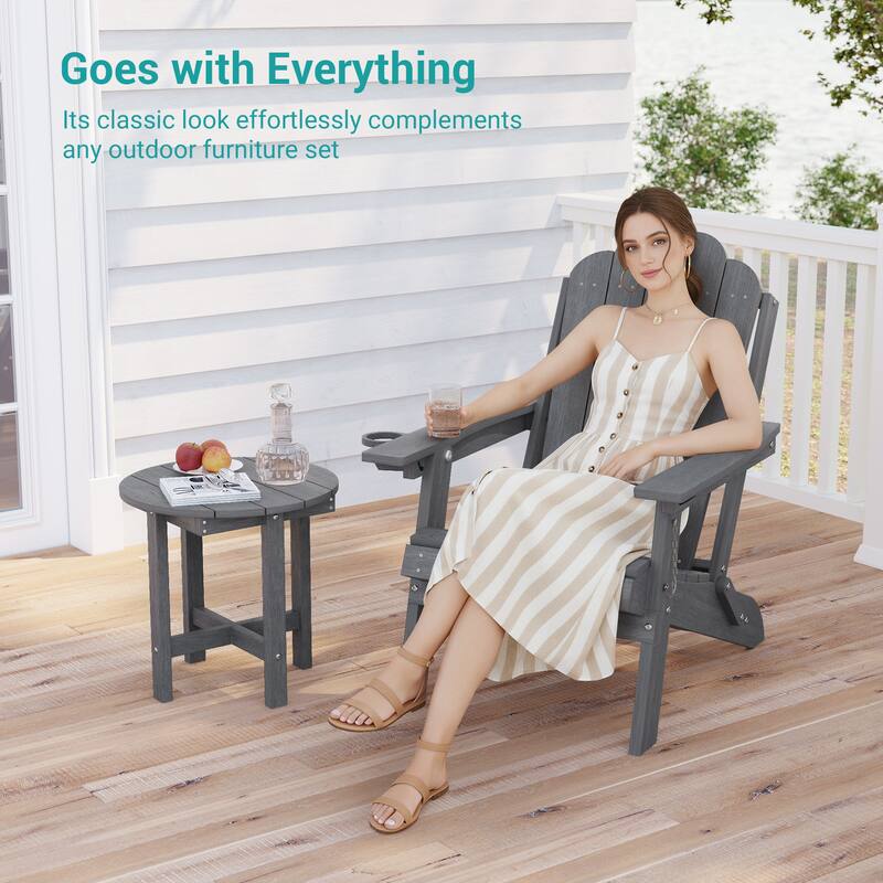 HDPE All-weather Outdoor Side Table, Easy Install Patio Table