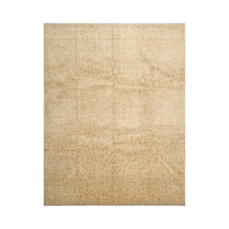 Hand Knotted Michaelian & Kohlberg Beige Tibetan Wool Modern Area Rug - 8' 1'' x 10' 4''