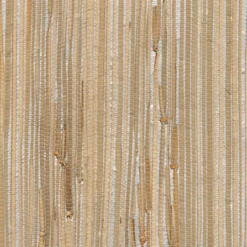 Advantage Tereza Silver Foil Grasscloth Wallpaper - 36in x 288in x 16.025in