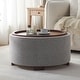 preview thumbnail 3 of 51, Huimo Modern round wooden tray Ottoman with Storage