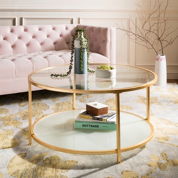 Clear gold coffee table best sale