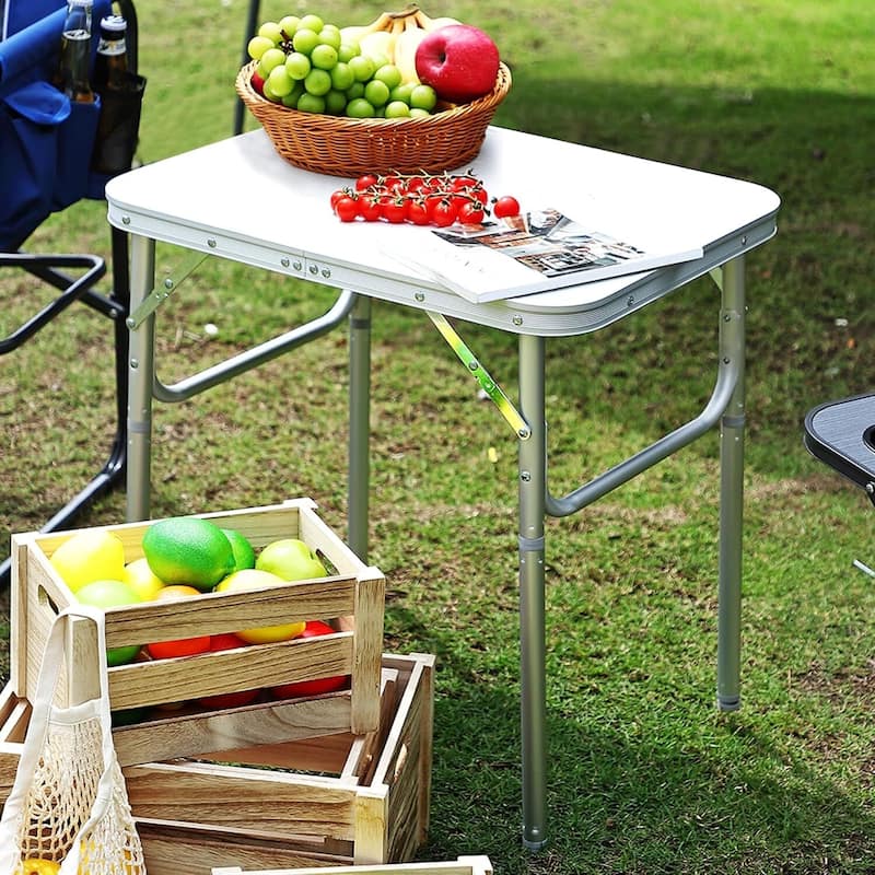 Portable Lightweight Folding Camping Table for Indoor Outdoo Picnics, Beach - N/A - White