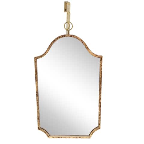 Ec, Gold Hanging Mirror 27.5"H - 15.0" x 0.75" x 27.5"