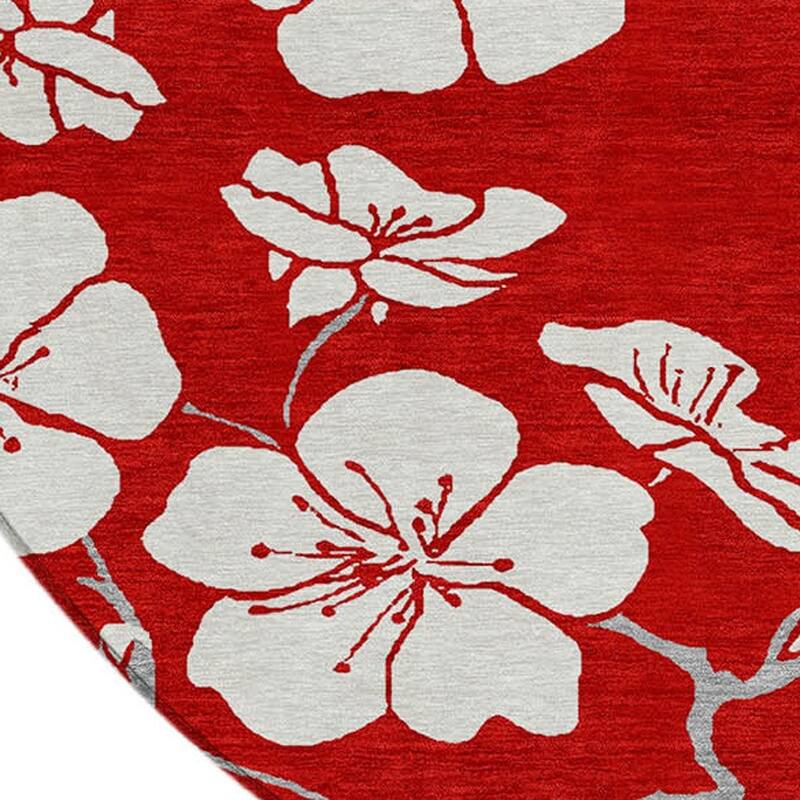 HomeRoots Floral Transitional Rectangle Outdoor Rug
