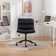 preview thumbnail 16 of 36, Armless Criss Cross Office Desk Chair, Vanity Chair with Wheels and Thickened Cushion, Ergonomic Adjustable Swivel Task Chair