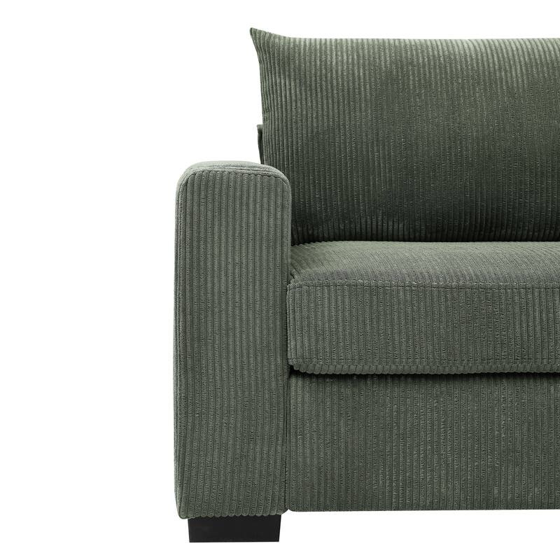 Coastal Haven Corduroy Sofa,Deep Seat Cushions And Overstuffed Back Pillows
