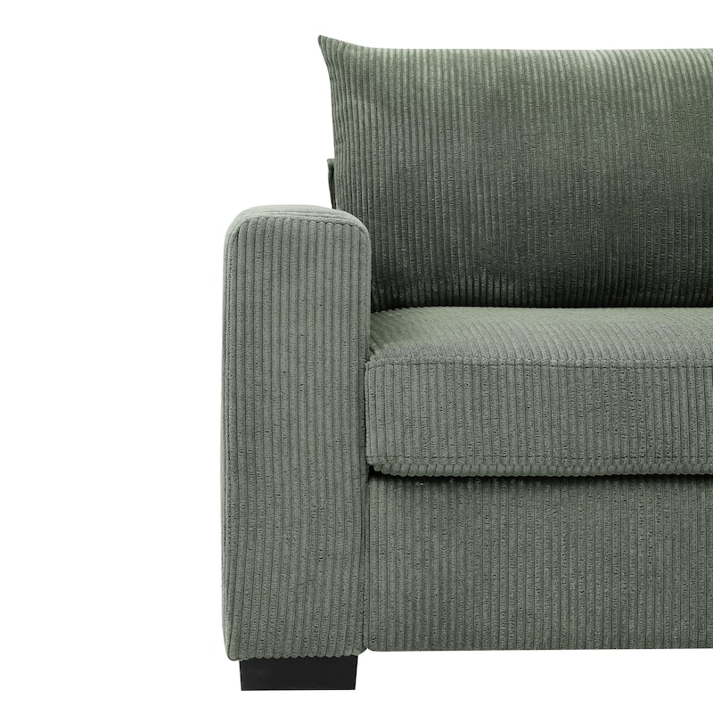 Coastal Style Corduroy Sofa - 31" D x 79" W x 34" H