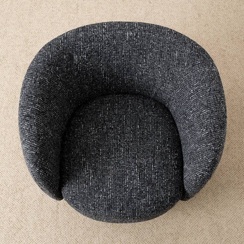 Upholstered 360 Swivel Barrel Accent Armchair(Set of 2)