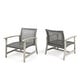 preview thumbnail 14 of 28, Hampton Outdoor Wood/Wicker Club Chair (Set of 2) by Christopher Knight Home