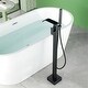 preview thumbnail 5 of 13, Floor Mount Tub Faucet With Hand Sprayer Freestanding Roman Bathtub Faucet Modern Waterfall Tub Filler Trim With Handheld Showe
